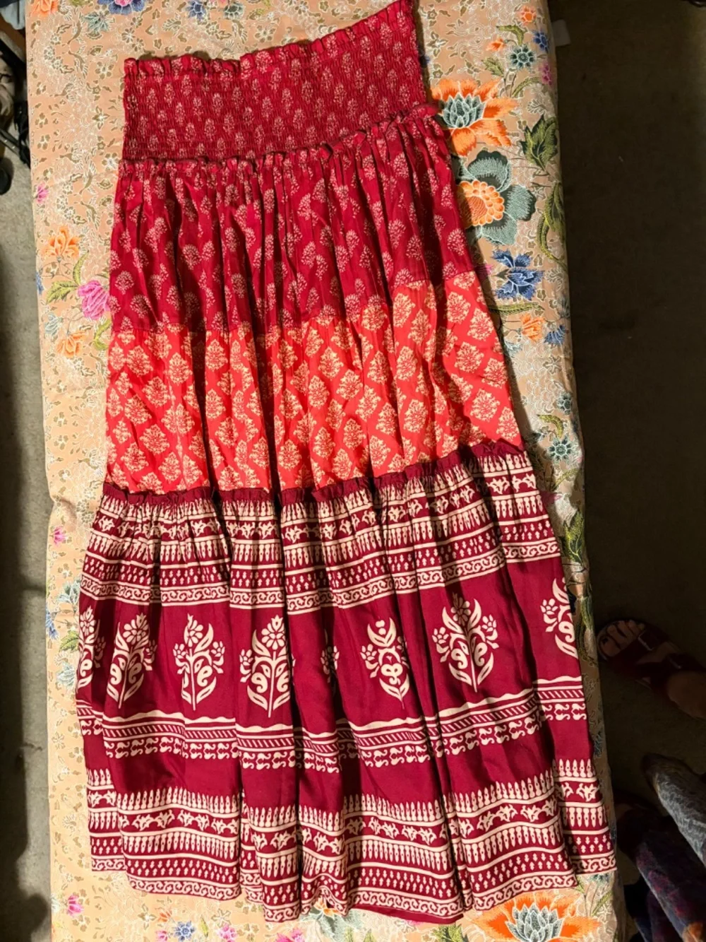 Raga crop top and tiered skirt set size small